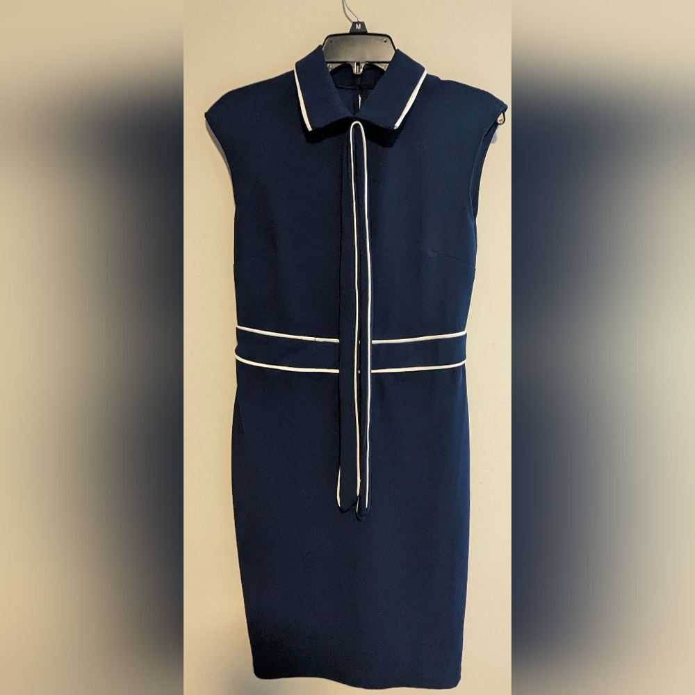 NY&C Bow-Neck Dress Size M Navy Blue